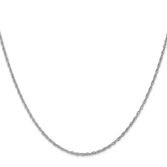 14K White Gold 16 inch 1.3mm Heavy Baby Rope with Lobster Clasp Chain