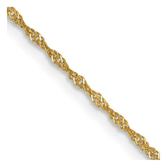 14K 24 inch 1.10mm Singapore with Spring Ring Clasp Chain