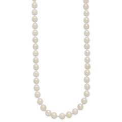 14k 5-6mm White Round Akoya Saltwater Cultured Pearl 16 inch Necklace - 2