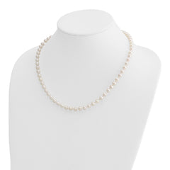 14k 5-6mm White Round Akoya Saltwater Cultured Pearl 18 inch Necklace - 2