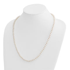 14k 5-6mm White Round Akoya Saltwater Cultured Pearl 24 inch Necklace