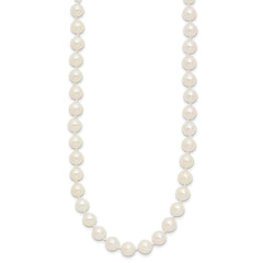 14k 6-7mm White Round Akoya Saltwater Cultured Pearl 20 inch Necklace - 2