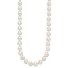 14k 7-8mm White Round Akoya Saltwater Cultured Pearl 16 inch Necklace - 2