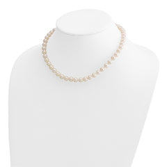 14k 7-8mm White Round Akoya Saltwater Cultured Pearl 16 inch Necklace - 2