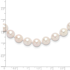 14k 8-9mm White Round Akoya Saltwater Cultured Pearl 24 inch Necklace