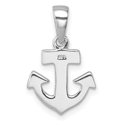 Sterling Silver Rhodium-Plated Polished Anchor Pendant - 2