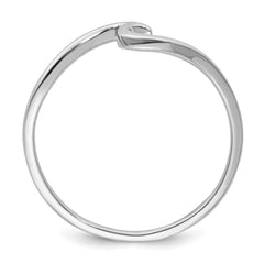 Sterling Silver Rhodium-Plated Polished Wave Ring - 3