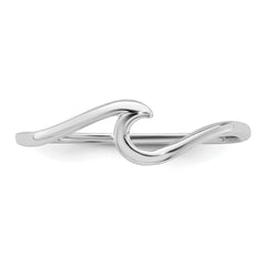 Sterling Silver Rhodium-Plated Polished Wave Ring - 3