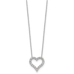 14k White Gold 1 carat Diamond Heart 18 inch Necklace