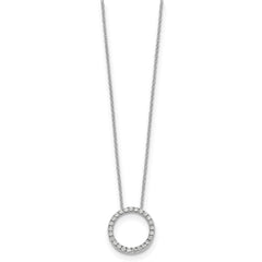 14k White Gold 1/2 carat Diamond Circle 18 inch Necklace