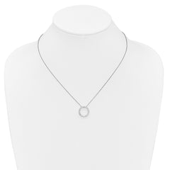 14k White Gold 1/2 carat Diamond Circle 18 inch Necklace