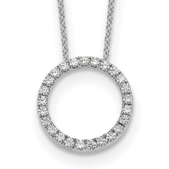 14k White Gold 1/2 carat Diamond Circle 18 inch Necklace