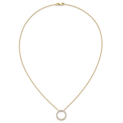 14k Polished 1/2 carat Diamond Circle 18 inch Necklace