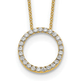 14k Polished 1/2 carat Diamond Circle 18 inch Necklace