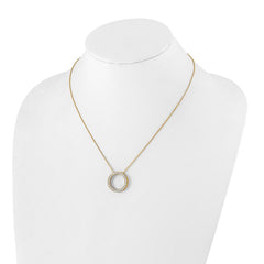 14k Polished 1 carat Diamond Circle 18 inch Necklace