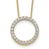14k Polished 1 carat Diamond Circle 18 inch Necklace