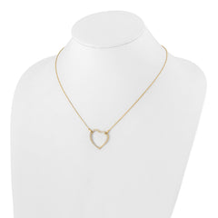 14k Polished 3/4 carat Diamond Heart 18 inch Necklace