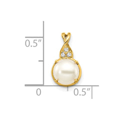 14k FWC Pearl and Diamond Pendant