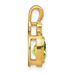 14k Cushion Peridot and Diamond Pendant - 2