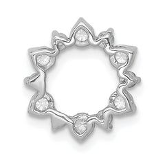 14k White Gold 1/2 carat Diamond Fancy Circle Chain Slide