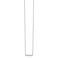 14k White Gold 1/4 carat Diamond Bar 18 inch Necklace