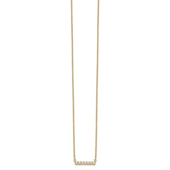 14k Polished 1/4 carat Diamond Bar 18 inch Necklace
