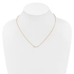 14k Polished 1/4 carat Diamond Bar 18 inch Necklace