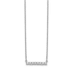 14k White Gold 1/3 carat Diamond Bar 18 inch Necklace