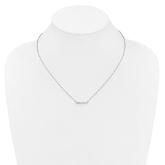 14k White Diamond Bar 18 inch Necklace, blank, mtg only