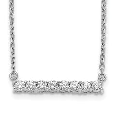 14k White Diamond Bar 18 inch Necklace, blank, mtg only