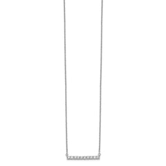 14k White Gold 1/2 carat Diamond Bar 18 inch Necklace
