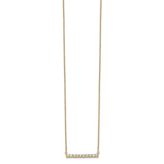 14k Polished 1/2 carat Diamond Bar 18 inch Necklace