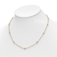 14k Complete 1/2 carat Diamond 9-Station 18 inch Necklace