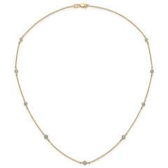 14k Complete 1/2 carat Diamond 9-Station 18 inch Necklace