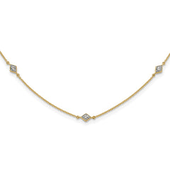 14k Complete 1/2 carat Diamond 9-Station 18 inch Necklace