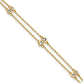 14k Complete 1/4 carat Diamond Multi-Station Double Strand 7 inch Bracelet