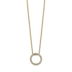 14k Polished 1/4 carat Diamond Circle 18 inch Necklace