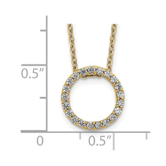 14k Polished 1/4 carat Diamond Circle 18 inch Necklace