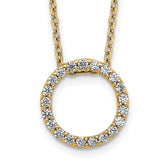 14k Polished 1/4 carat Diamond Circle 18 inch Necklace