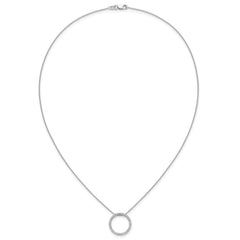 14k White Gold 1/2 carat Diamond Circle 18 inch Necklace - 2