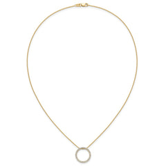 14k Polished 1/2 carat Diamond Circle 18 inch Necklace - 2