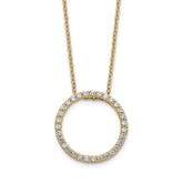 14k Polished 1/2 carat Diamond Circle 18 inch Necklace - 2