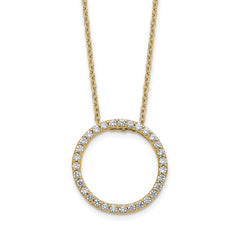 14k Polished 1/2 carat Diamond Circle 18 inch Necklace - 2