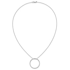 14k White Gold 3/4 carat Diamond Circle 18 inch Necklace