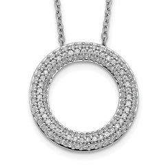 14k White Gold 5/8 carat Diamond Circle 18 inch Necklace - 2