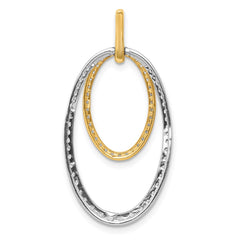 14k Two-tone 1/2 carat Diamond Double Oval Pendant