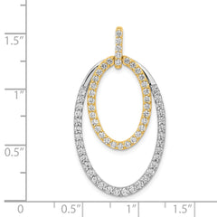 14k Two-tone 1 carat Diamond Double Oval Pendant