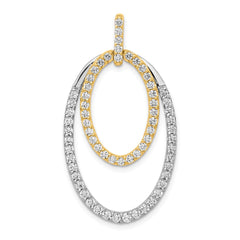 14k Two-tone 1 carat Diamond Double Oval Pendant