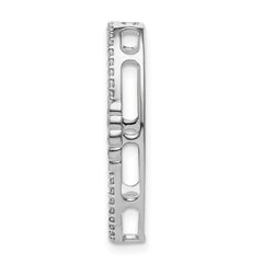 14k White Gold 1/4 carat Diamond Oval Chain Slide