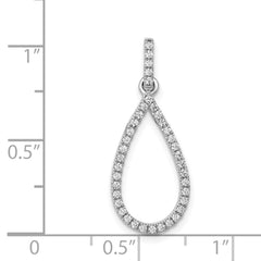 14k White Gold 1/4 carat Diamond Teardrop Pendant